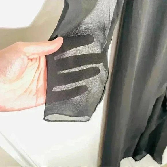 NEW LPA The Label Dress 74 Maxi Wrap Black Wedding Cocktail Georgette Minimalist - Picture 8 of 10